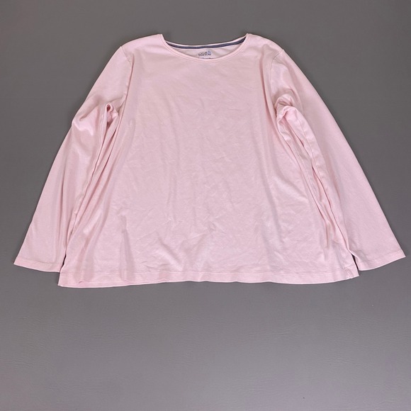 croft & barrow Tops - Croft & Barrow The Classic Tee Shirt Womens Plus 2X Pink Long Sleeve 100% Cotton